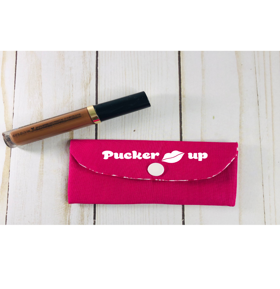 Lip Gloss Holder - Pucker Up Pink