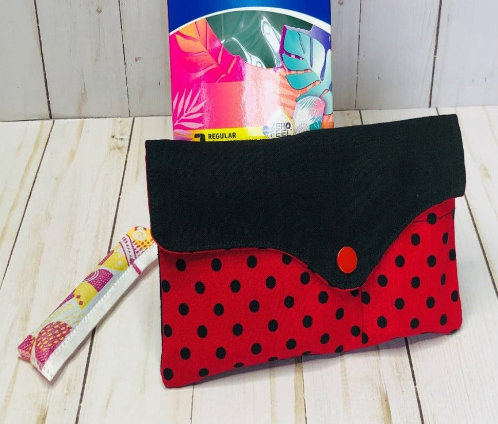 Pad and Tampon Pouch Set - Black Dots