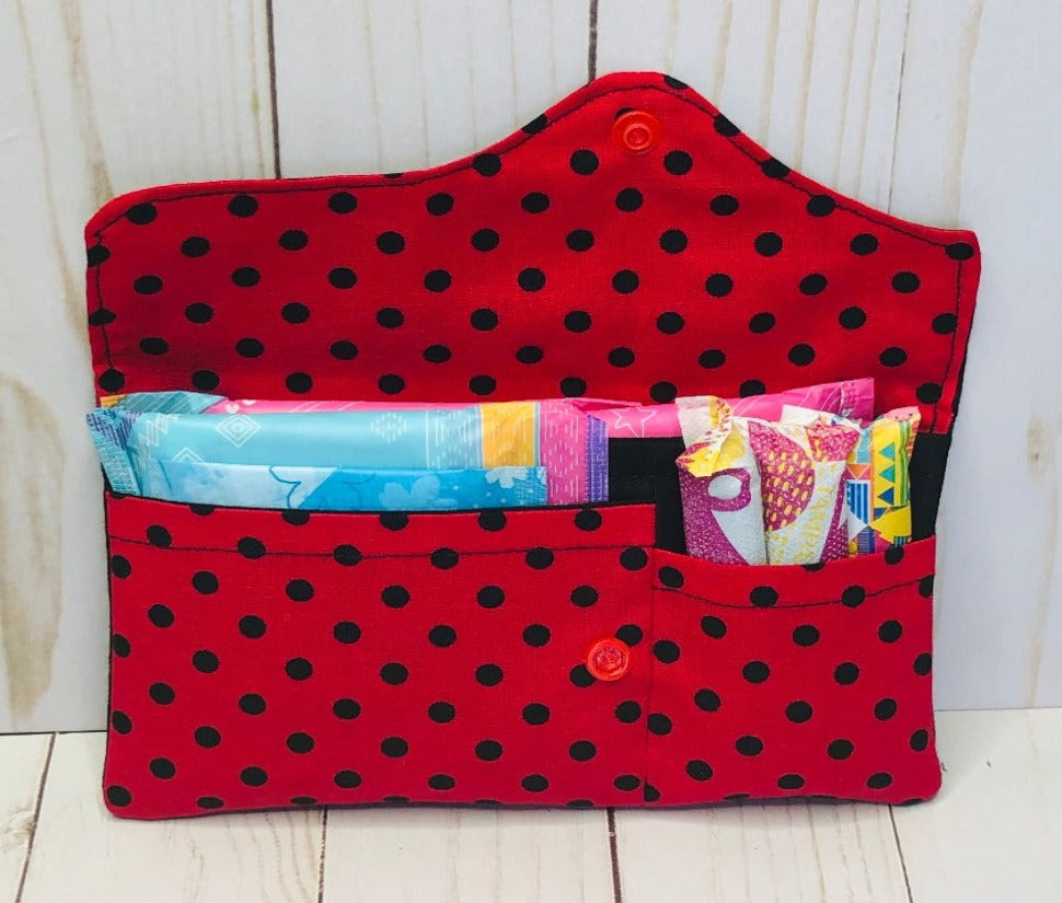 Pad and Tampon Pouch Set - Black Dots