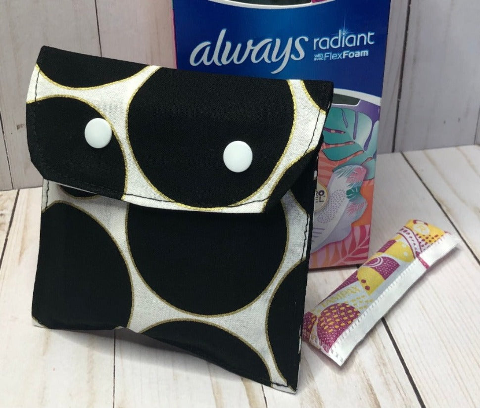 Pad and Tampon Pouch - Black Dots