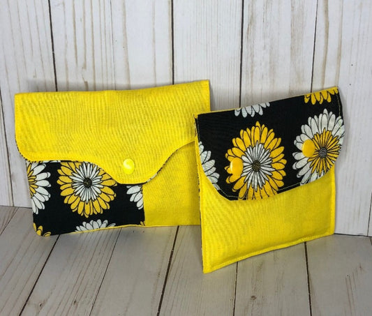 Pad and Tampon Pouch Set - Yellow Daisy