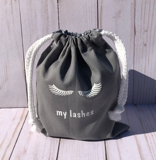 Make up Bag - My Lashes Gray n White