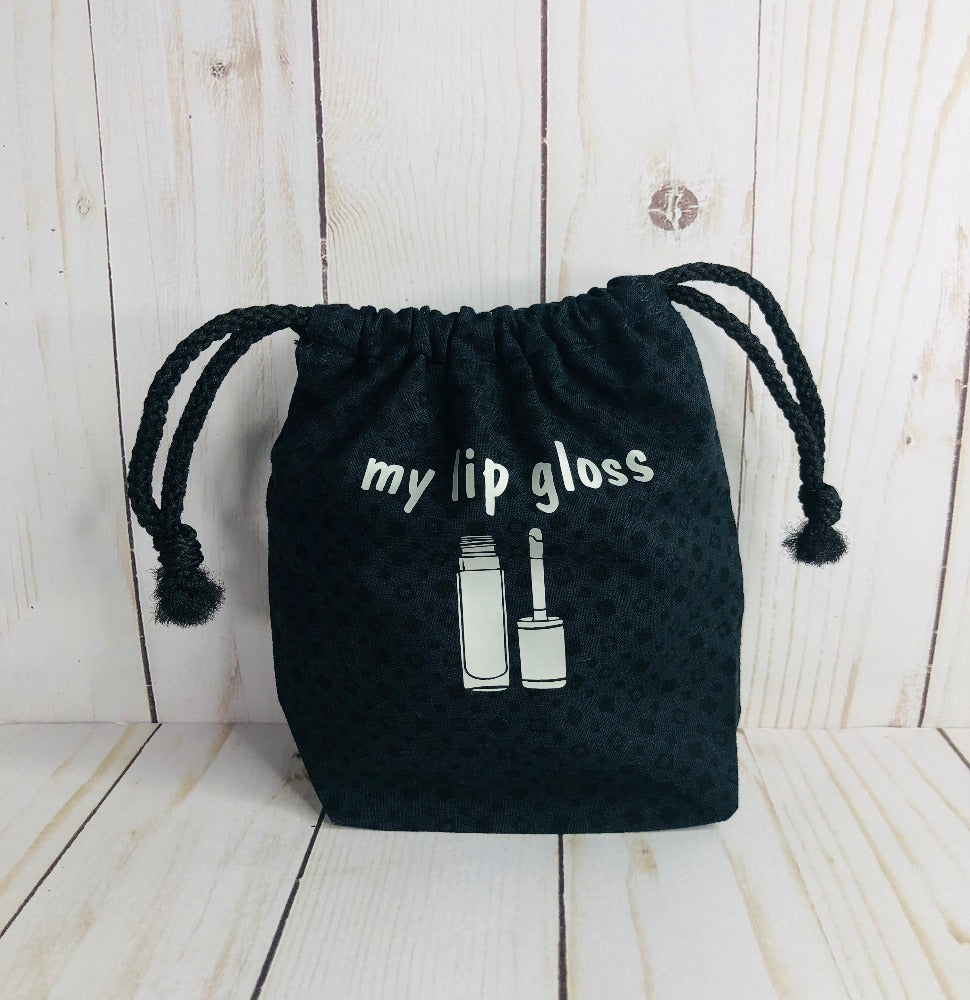 Make up Bag - My Lip Gloss Black n Silver